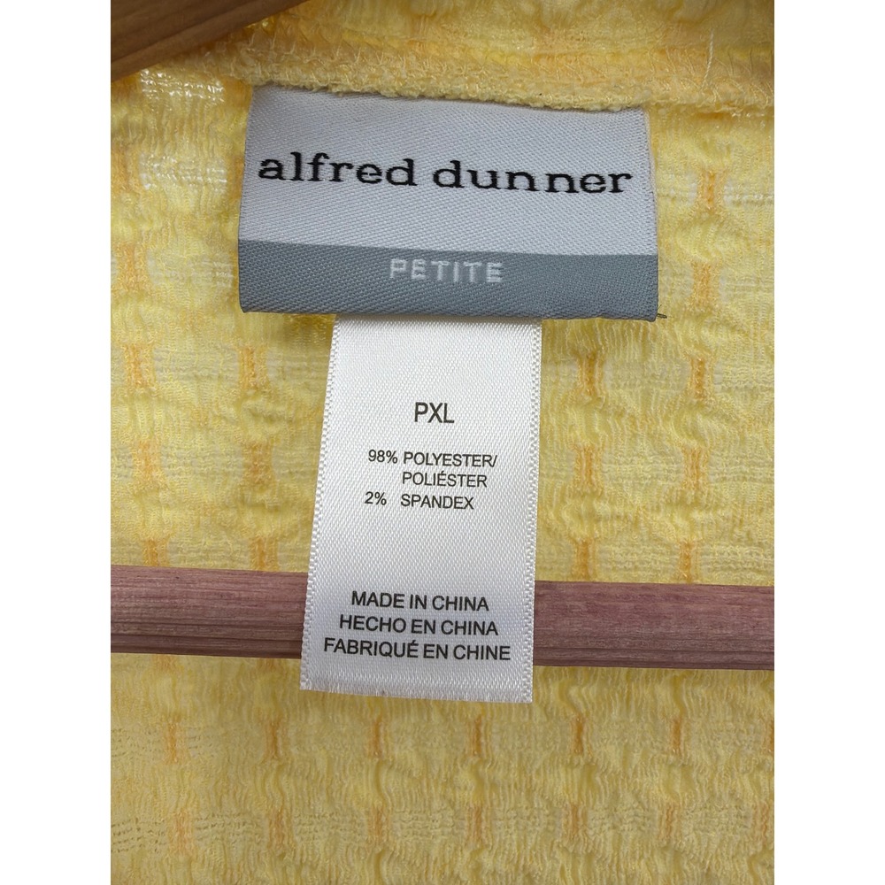 Alfred Dunner Petite XL Butter Yellow Textured Tie Front Bell Sleeve Top - Picture 5 of 6